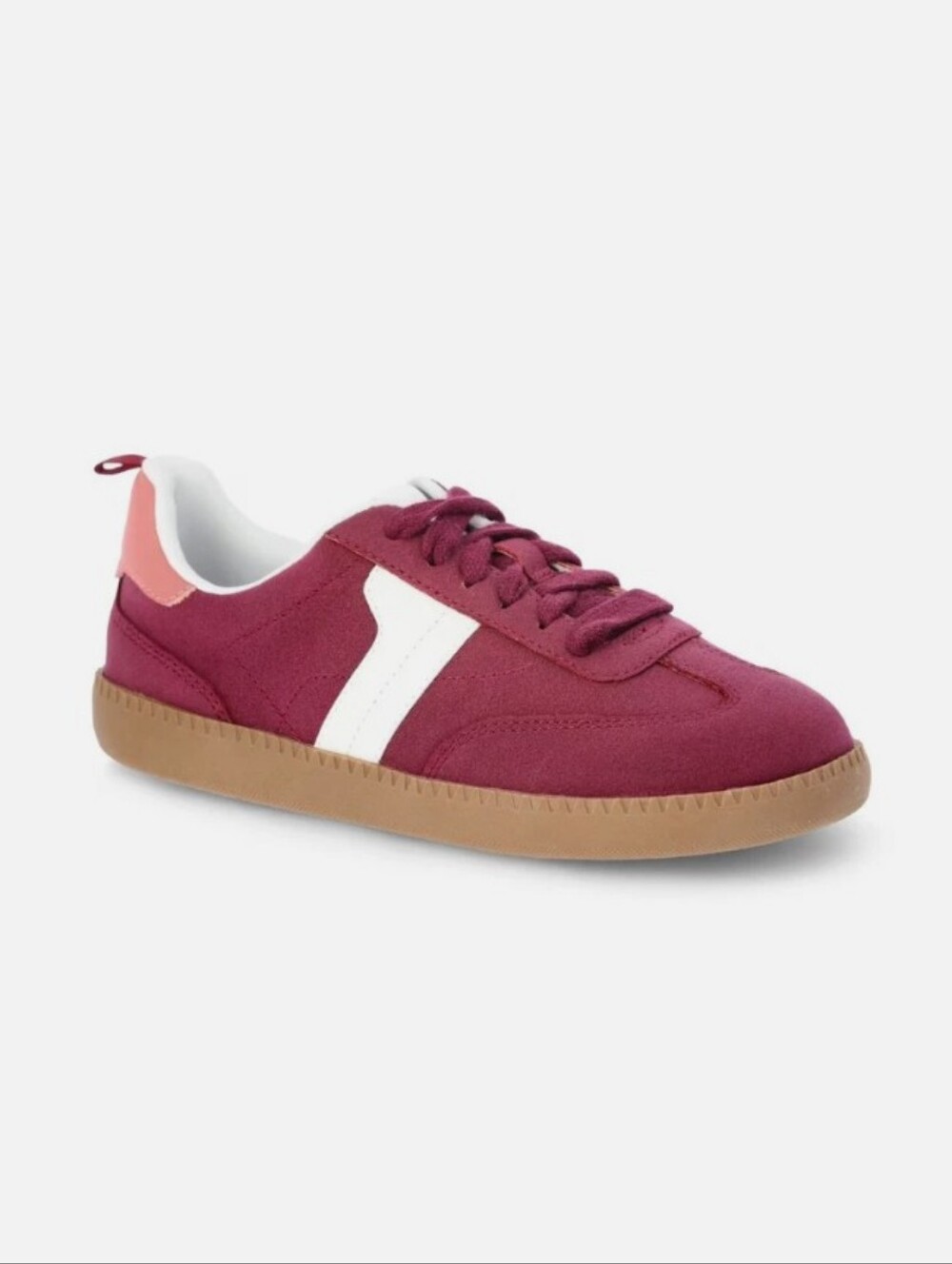 New Big Girls Burgundy Suede Sneaker